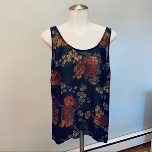 Sheer tank with lattice back